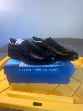 Nunn Bush Black Leather Slip-On Dress Shoes